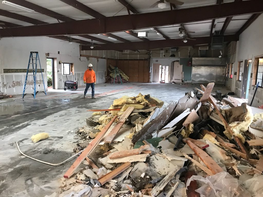 Hwy 50 Brewery - demolishing and clearing out the interior.