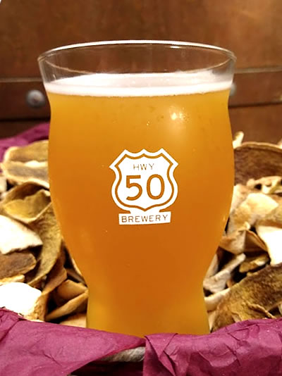 Pint of beer, Hwy 50 Brewery logo